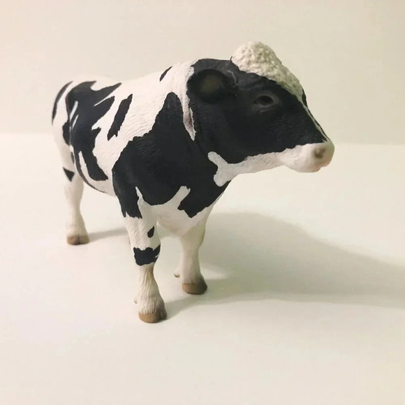 2007 Schleich Holstein Bull  Cow Dairy Farm Figure Black and White - Picture 7 of 14